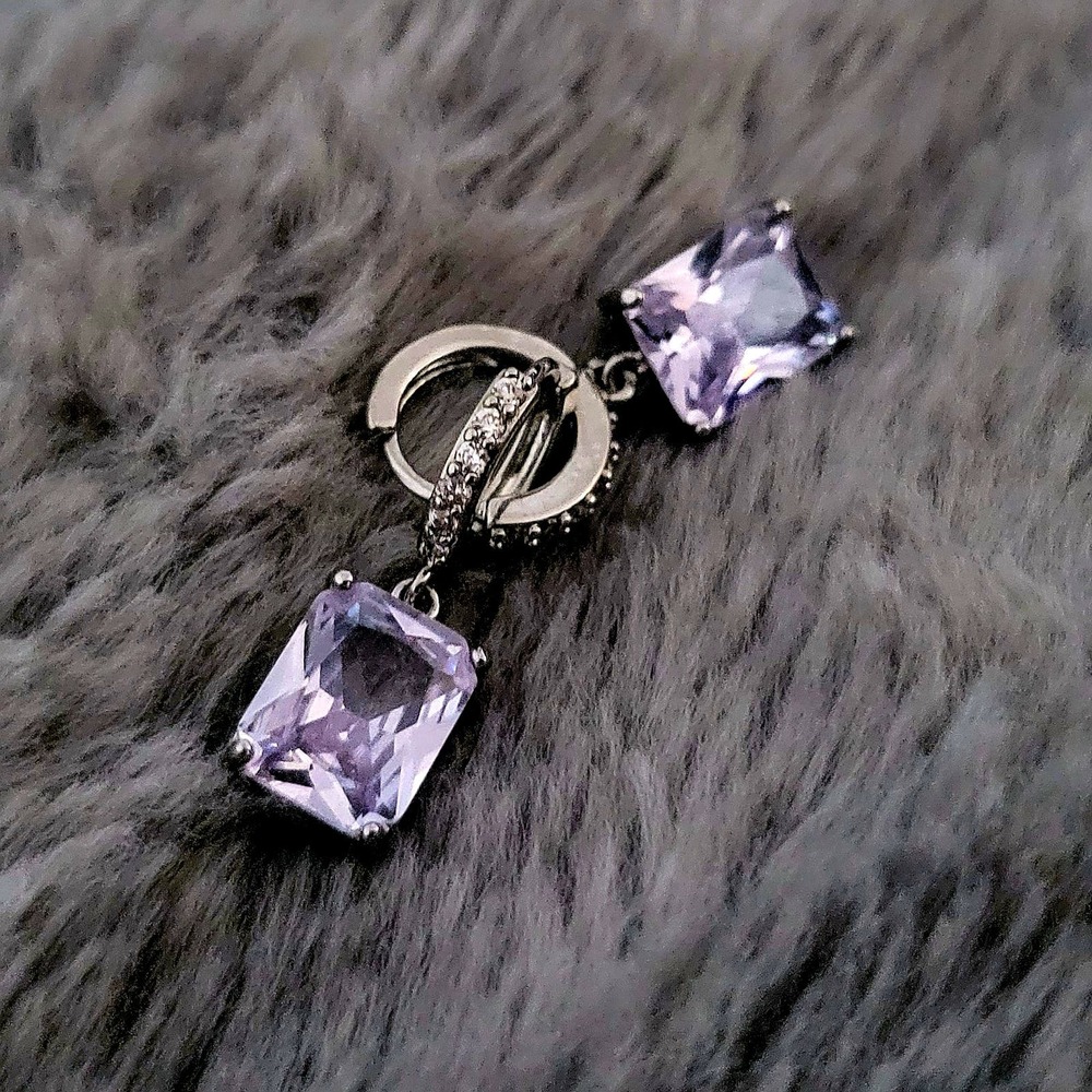 Silver Plated Huggie Earrings - Picture 7 of 8